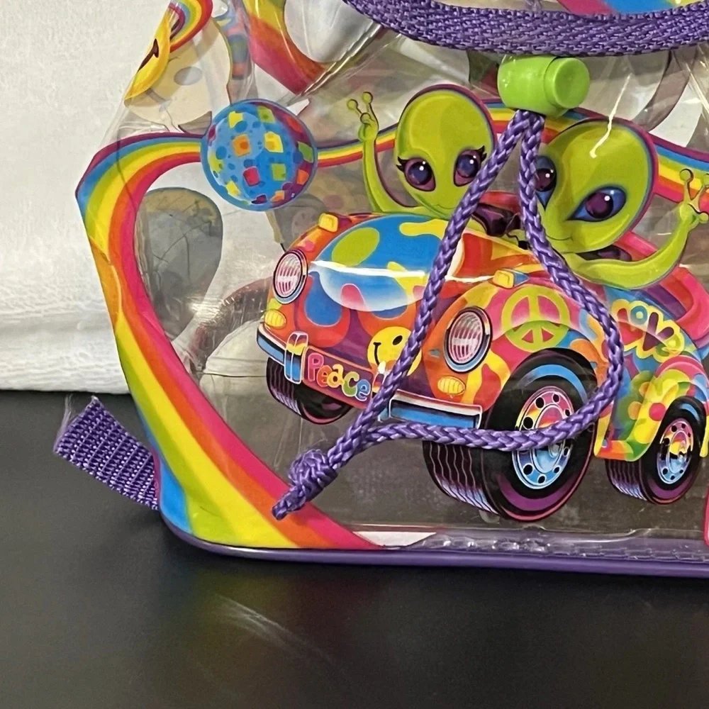 Lisa Frank Vintage 90s Zorbit & Zoomer Rainbow Alien Clear Mini Backpack